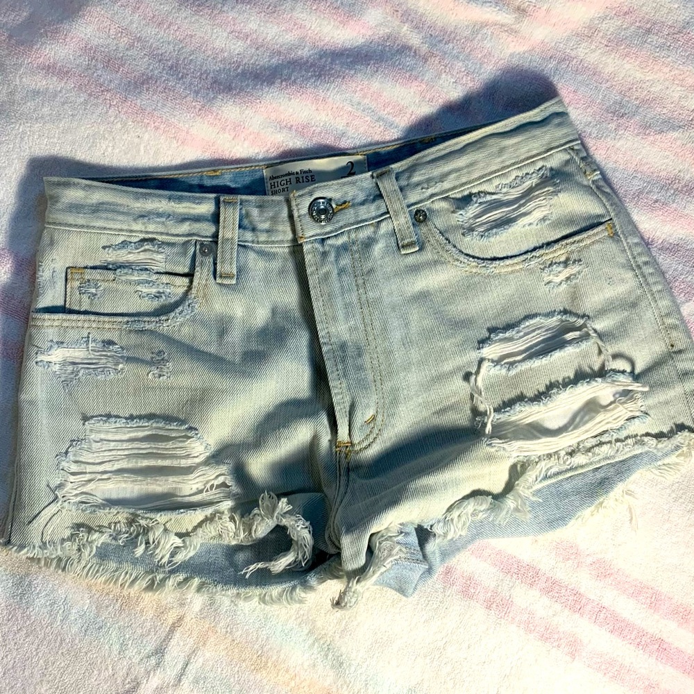 Abercrombie high-rise jean shorts